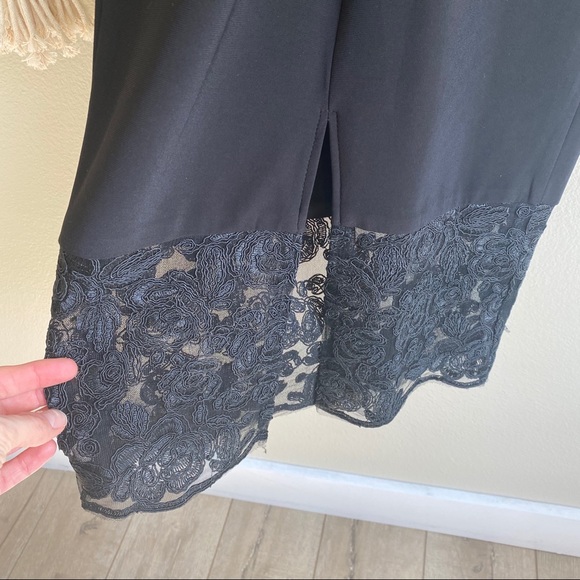 Avery G Black Midi Dress w/ Lace Cut Outs Size 4 - Picture 7 of 7